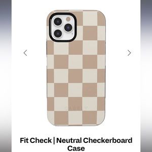 CASELY Fit Check neutral checkerboard case for iPhone 12 Pro. NEW